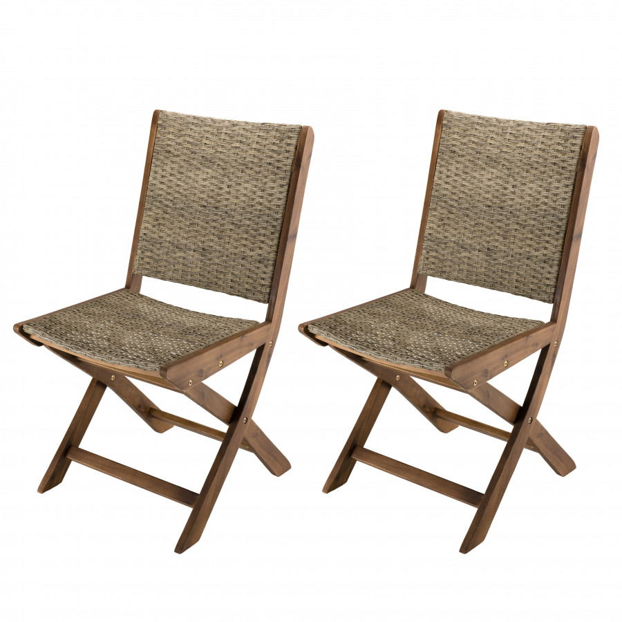 Victoire Ensemble De Chaises De Jardin Pliantes En Bois Acacia Et