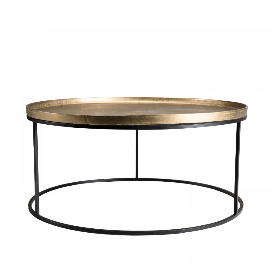 Jonas Table Basse Ronde X Cm Aluminium Dor Pieds Ronds M Tal Noir