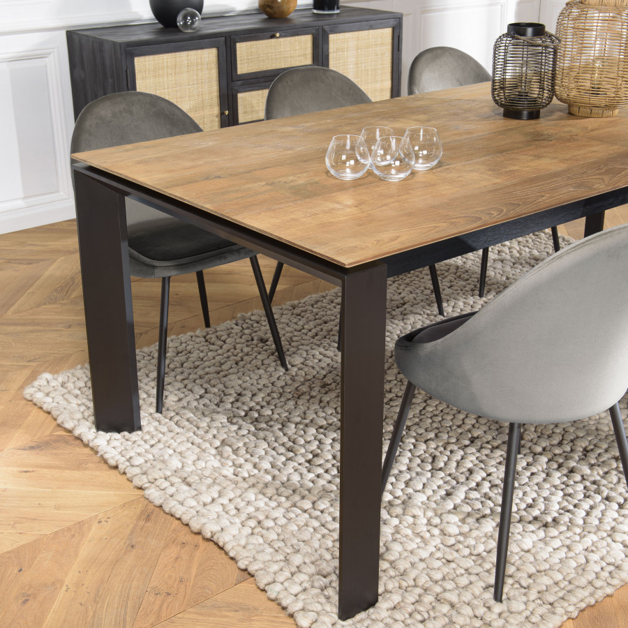 MADISON Table à manger rectangulaire extensible 220 320cm bois teck